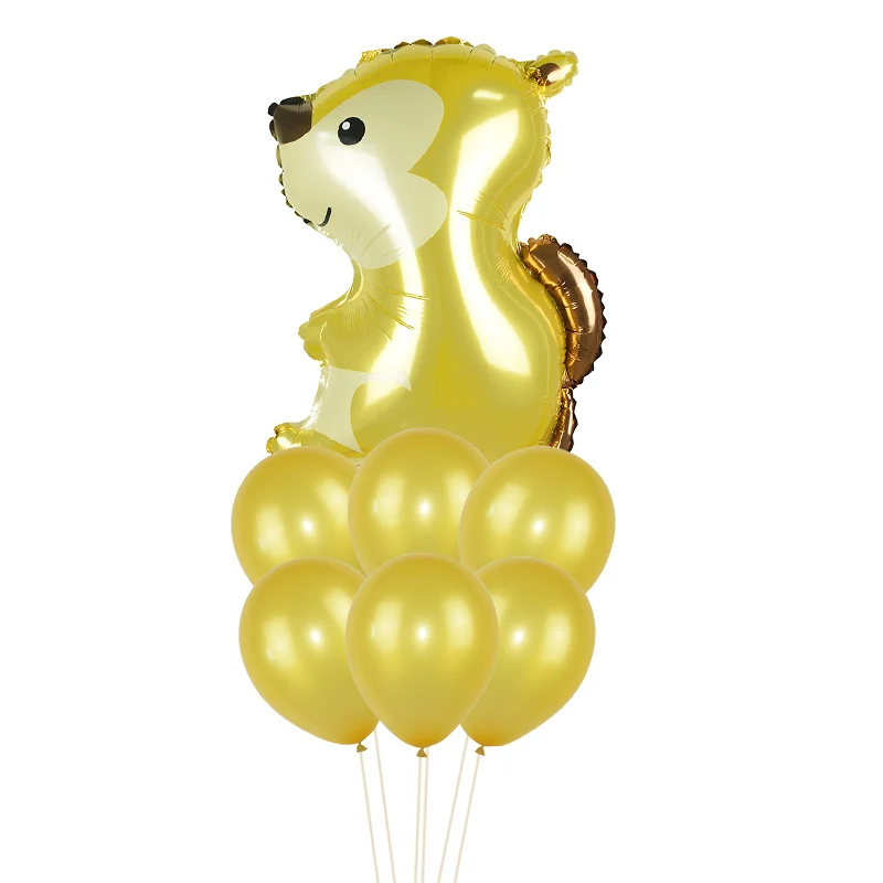 7pcs set D 5/7pcs Animal Balloon Set Safari Forest Zoo Theme Party Decoration Foil Latex Ballons Jungle Party Supplies Kids Birthday Favors - Цвет: 7pcs set D