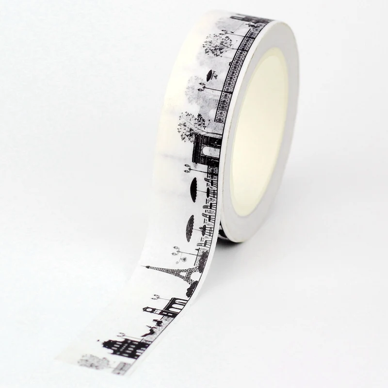 

NEW 10pcs/Lot Decorative Cute City Buildings with Eiffel Tower Washi Tapes DIY Scrapbooking Adhesive Masking Tape Papeleria