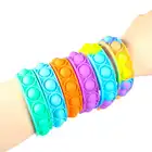 Антистрессовый Цветной силиконовый браслет антистресс с простым затемнением, популярный это пузырьковый браслет, тревожность, сенсорный аутизм, СДВГ, детская игрушка