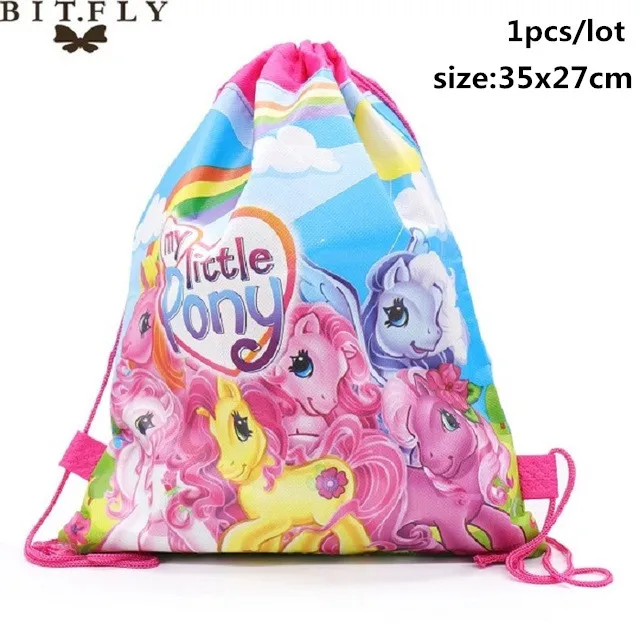 Drawstring Bag B Вечерние одноразовые украшения в виде единорога, набор столовых приборов, ободок для волос в виде русалки, обертка для торта, для детского дня рождения, свадьбы - Цвет: Drawstring Bag B