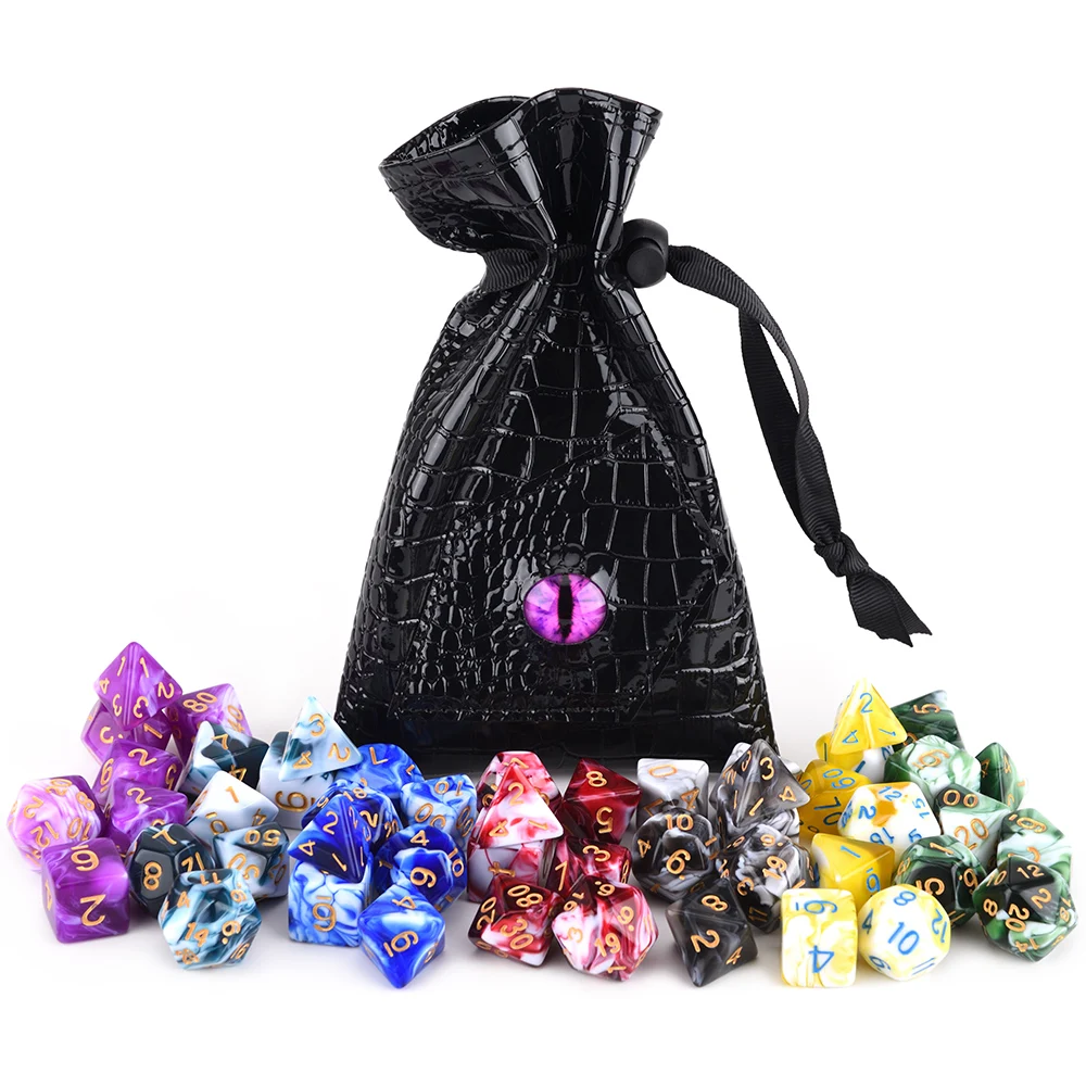 Комплект игральных костей с большие бархатные карманом для игр D4 D6 D8 D10 D % D12