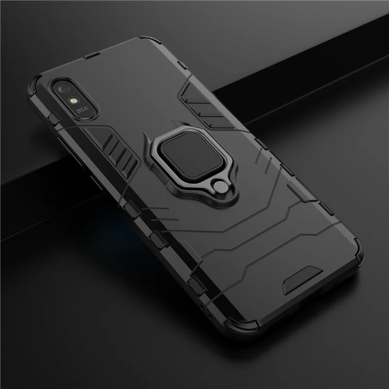 

For Xiaomi Redmi 9A Case Cover TPU Bumper Magnetic Ring Holder Silicone Armor Back Cover Redmi 9A Phone Case For Xiaomi Redmi 9A