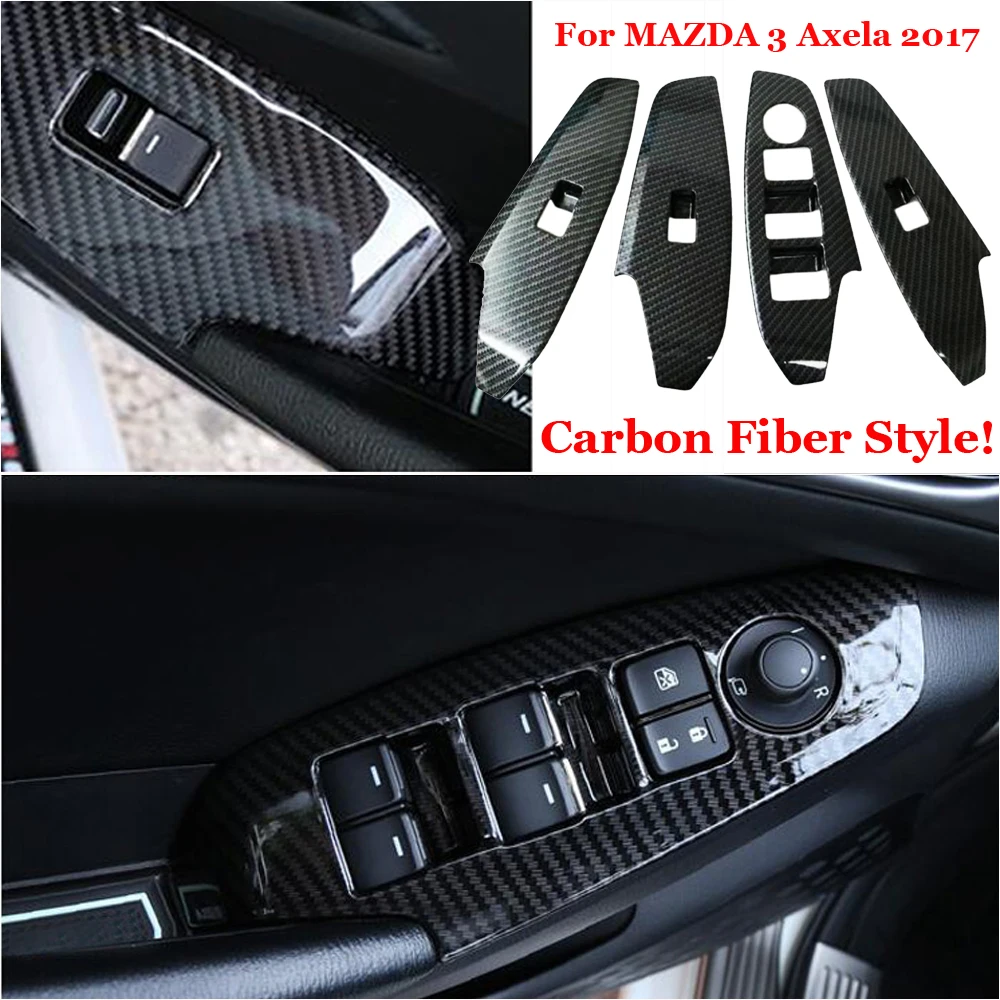 4 шт. автомобиль Управление переключатель Панель отделкой из углеродного волокна