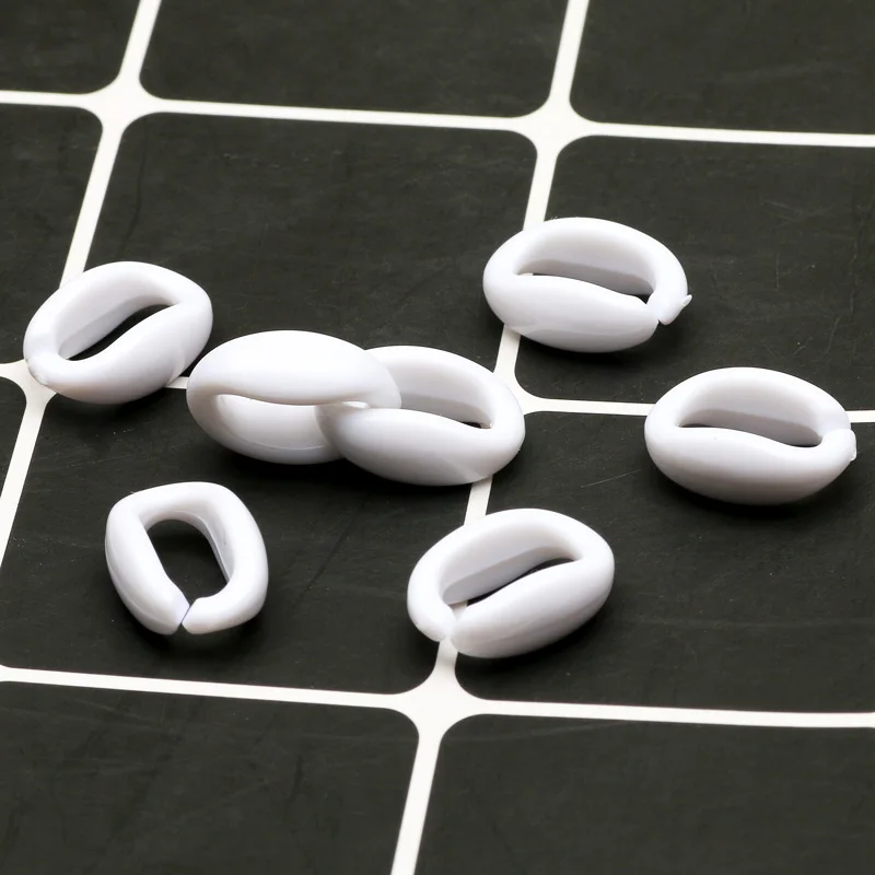 

15x11mm 50pcs White Acrylic Beads Sunglasses Chain Necklace Lanyards For Jewelry Making Diy Handmade Connectors Ring Accessories