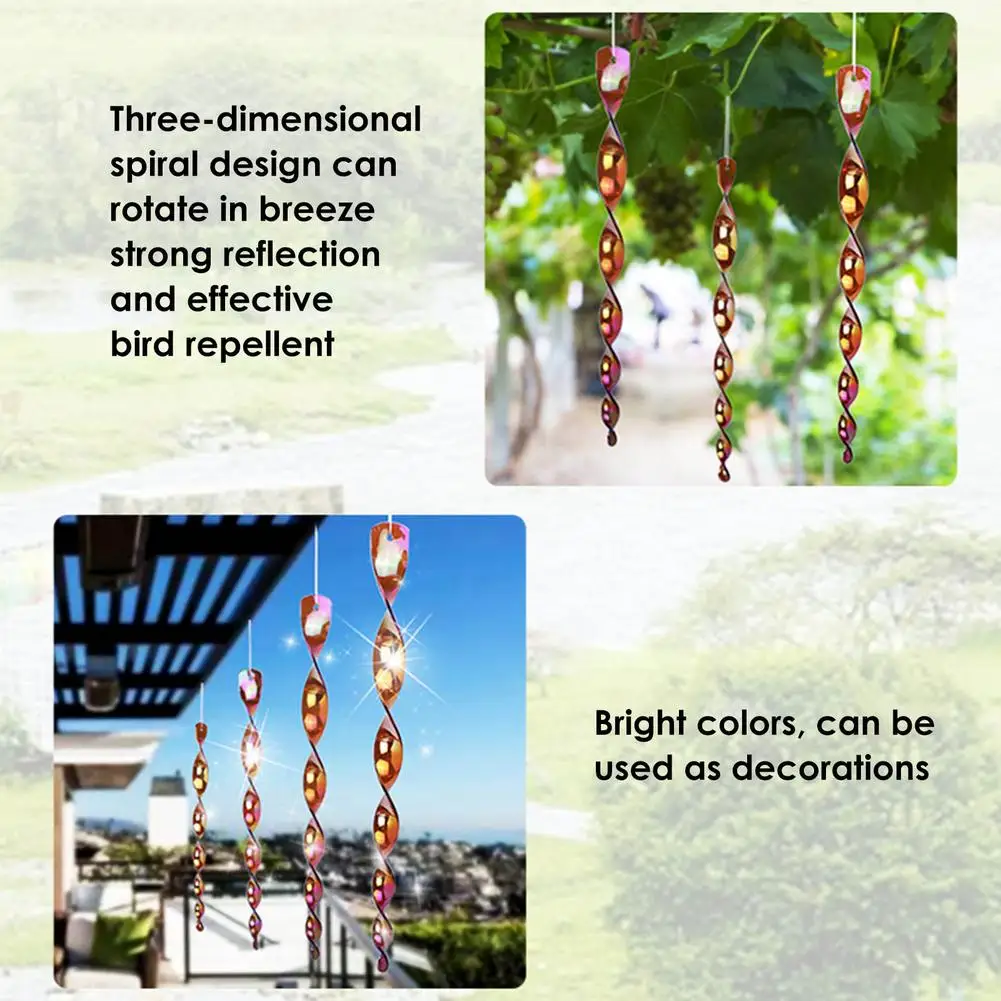 

10pcs Bird Scare Rod Keep Birds Away Bird Scarer Wind Twisting Scare Rods Spiral Reflective Scare Device Anti Bird Use