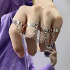 Цепочка с четырьмя кольцами в стиле панк для мужчин и женщин