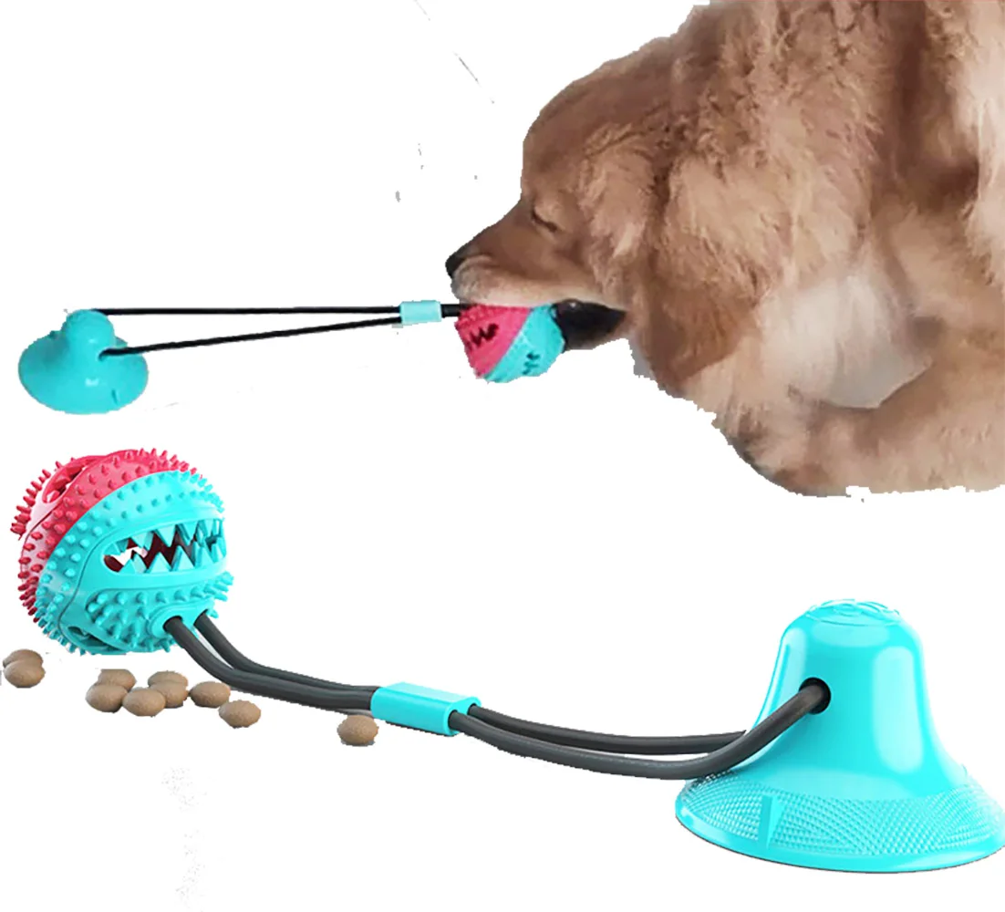 

Интерактивная чашка-присоска для домашних питомцев, мяч из ТПР, игрушки, эластичные веревки для чистки собак и зубов, жевательные мячи для е...