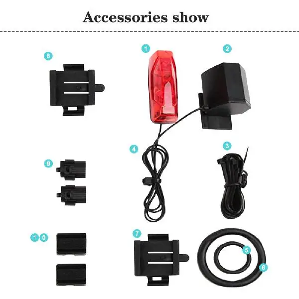 Bicycle Lights Induction Tail Light Bike Warning Lamp Magnetic Power Generate Taillight Self-Powered | Спорт и развлечения