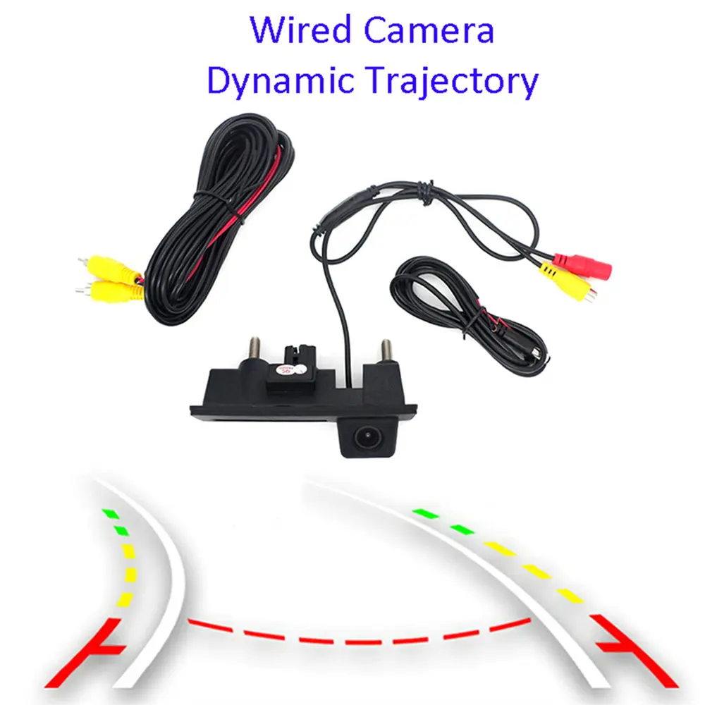 Wired Dynamic Проводной/беспроводной автомобильный багажник ручка Парковка заднего вида резервная камера чехол для Audi/VW/Passat/Tiguan/Golf/Touran/Jetta/Sharan/Touar - Название цвета: Wired Dynamic