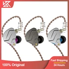 Плотным верхним ворсом KZ ZSN Pro в ухо наушники гибридной технологии 1BA 1DD Hi-Fi Bass Металл EarbudsSport Шум шумоподавлением гарнитура монитор