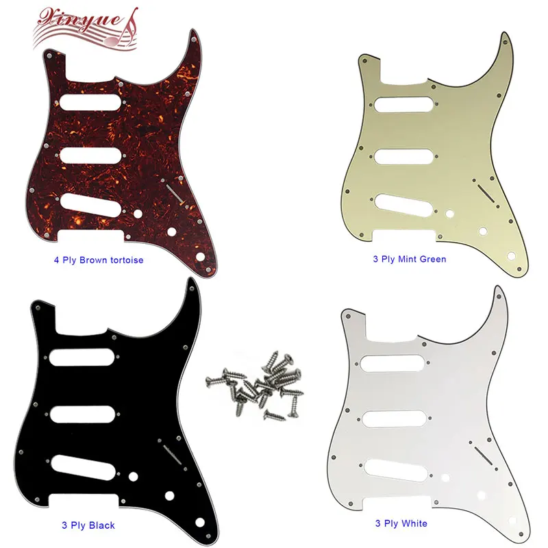 

Xinyue Guitar Parts - For US 72' 11 Mounting Screws Hole Standard St SSS Strat Guitar Pickguard Multiple Colors Available