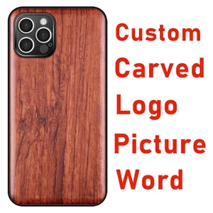elewood customized engrave iphone picture wood case luxury tup soft edge cover wooden accessory thin shell protective phone hull free global shipping