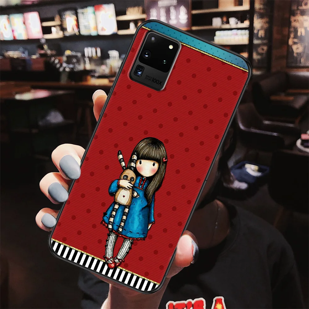

Santoro Cartoon Gorjuss Phone case For Samsung Galaxy Note 4 8 9 10 20 S8 S9 S10 S10E S20 Plus UITRA Ultra black trend hoesjes