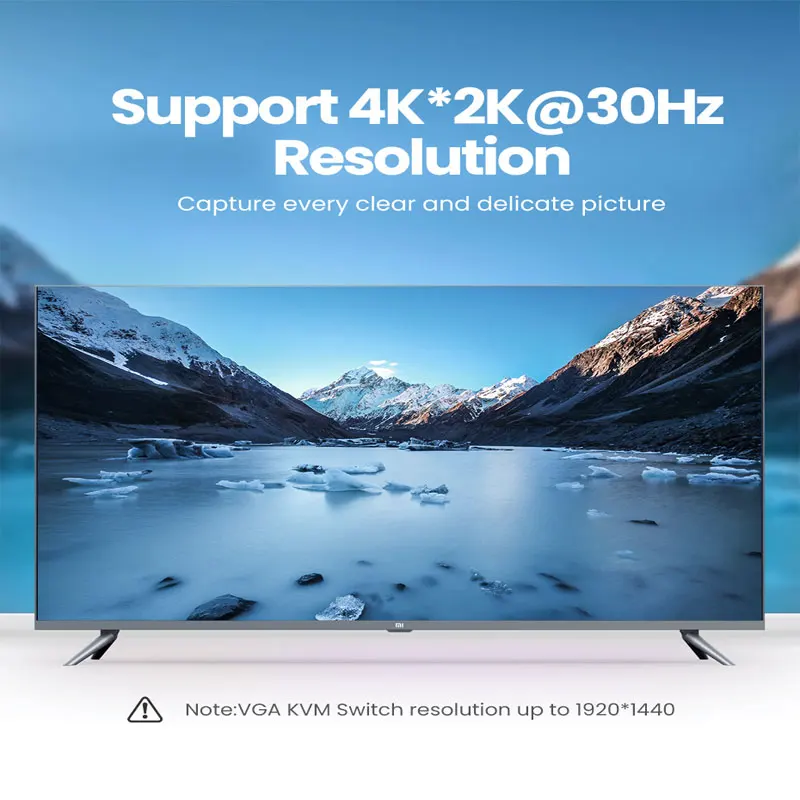 Ugreen HDMI-совместимый KVM переключатель 2 порта 4K USB VGA распределитель коробка для