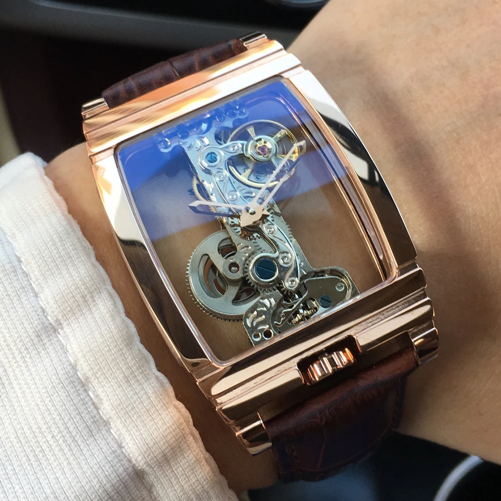 Transparent Hollow Tourbillon Automatic Mechanical Watch Men Fashion Stainless Steel Watches Mens Waterproof Wristwatch New 2019 | Наручные