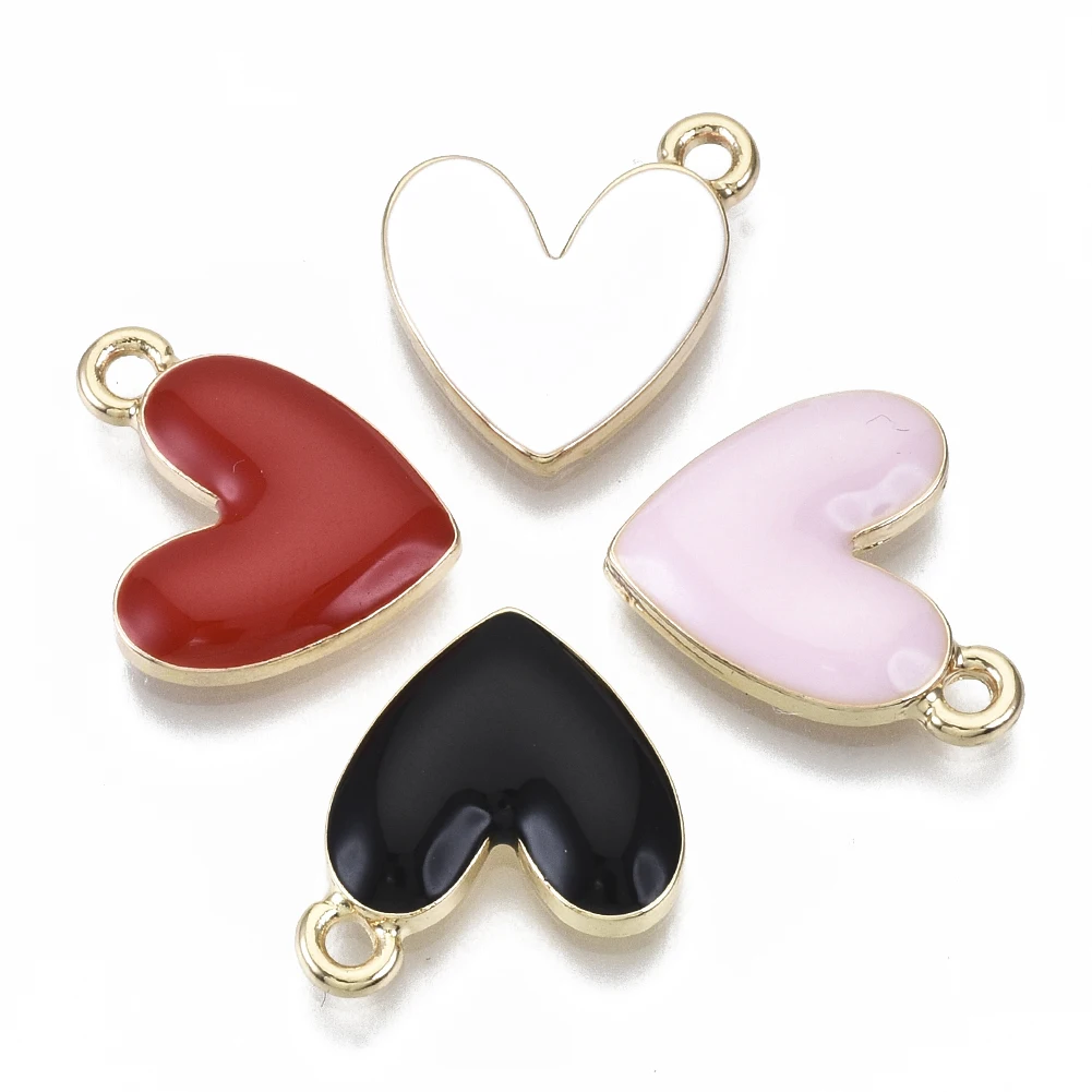 

10Pcs Enamel Sweet Heart Shape Charms Zinc Alloy Earring Pendants for Necklace Jewelry Making DIY Crafting