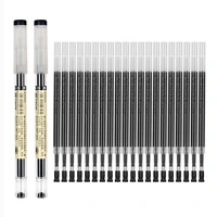 11pcslot 0 35mm gel pen ultra fine finance blackbluered ink refills rod gelpen for school office exam pen supplies stationery