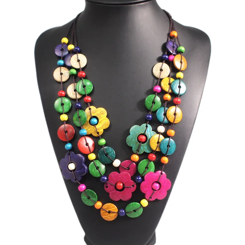 4920 Multicolor MANILAI, многослойное деревянное ожерелье-чокер с бусинами, для женщин, бохо, ручной работы, из бисера, массивное ожерелье, Этнические украшения - Окраска металла: 4920 Multicolor