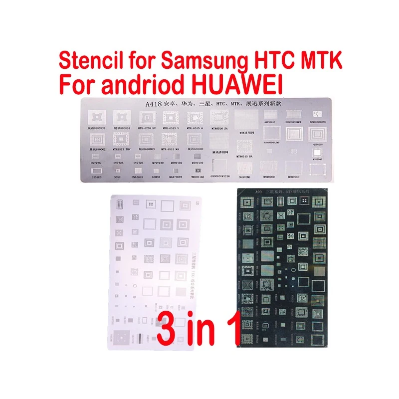 3 шт. универсальные трафареты BGA для Samsung HTC Huawei Android MTK набор трафаретов с прямым