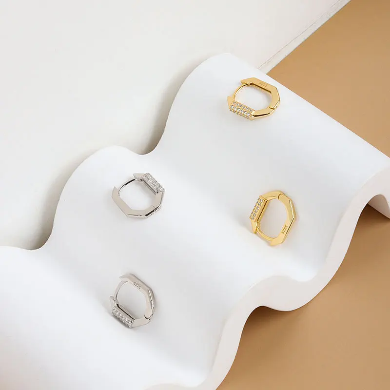 Ливи серебро Цвет серьги сверкающий Цирконий серьги-гвоздики Модные Изящные