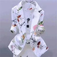 summee 2021thin western style suit jacket womens cardigan one button printing self cultivation sunscreen temperament fashion