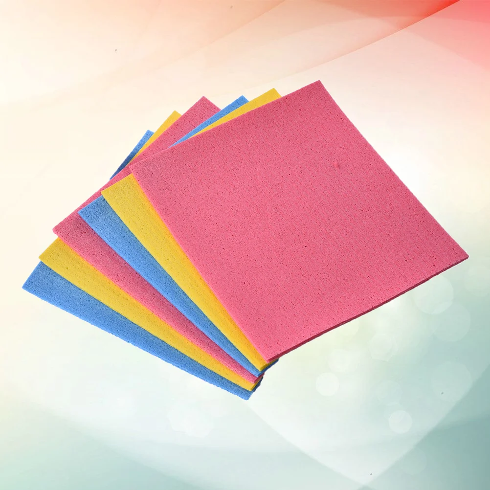 

4pcs Cellulose Sponge Dishcloth Oil-free Cleaning Cloth Household Supplies for Cookware Utensil Dish (Random Color)