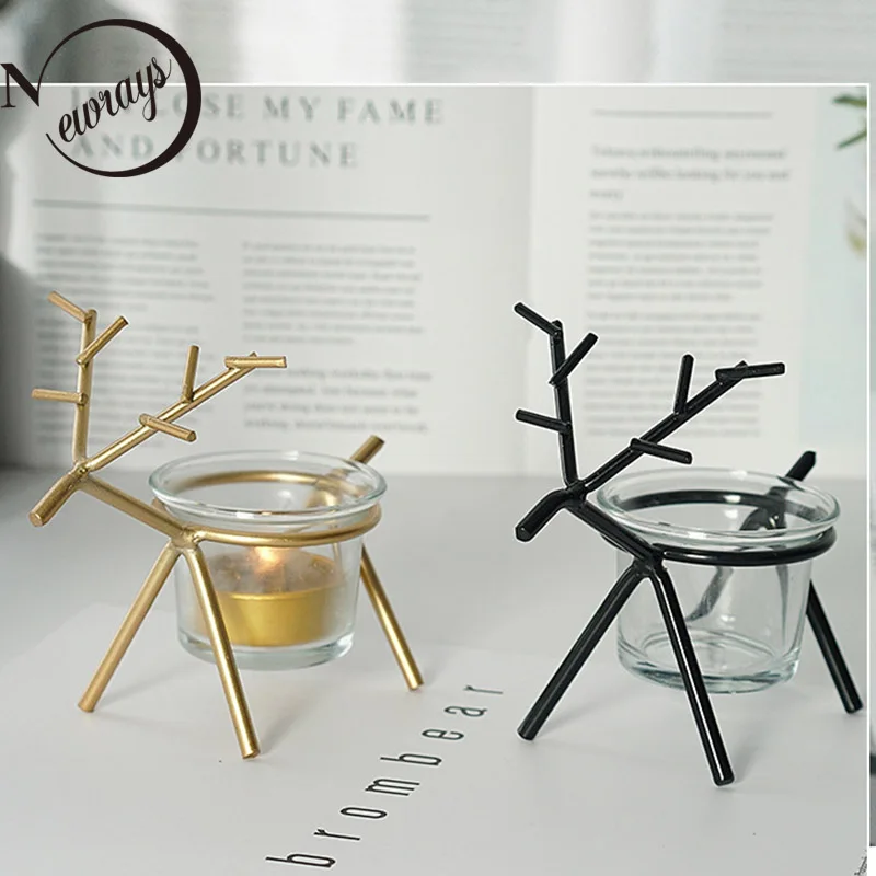 Современная простая металлическая стеклянная Бытовая подсвечник