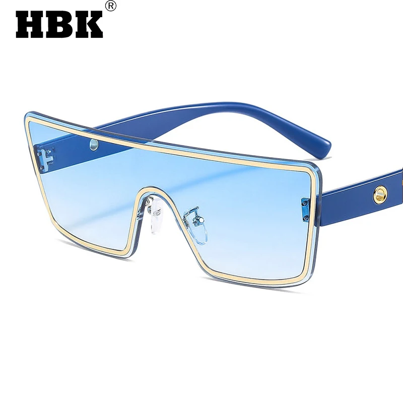 

HBK Classic Oversized Square Sunglasses Women Men One Piece Eyewear Big Lens Vintage Modern Driving Sun Glasses UV400