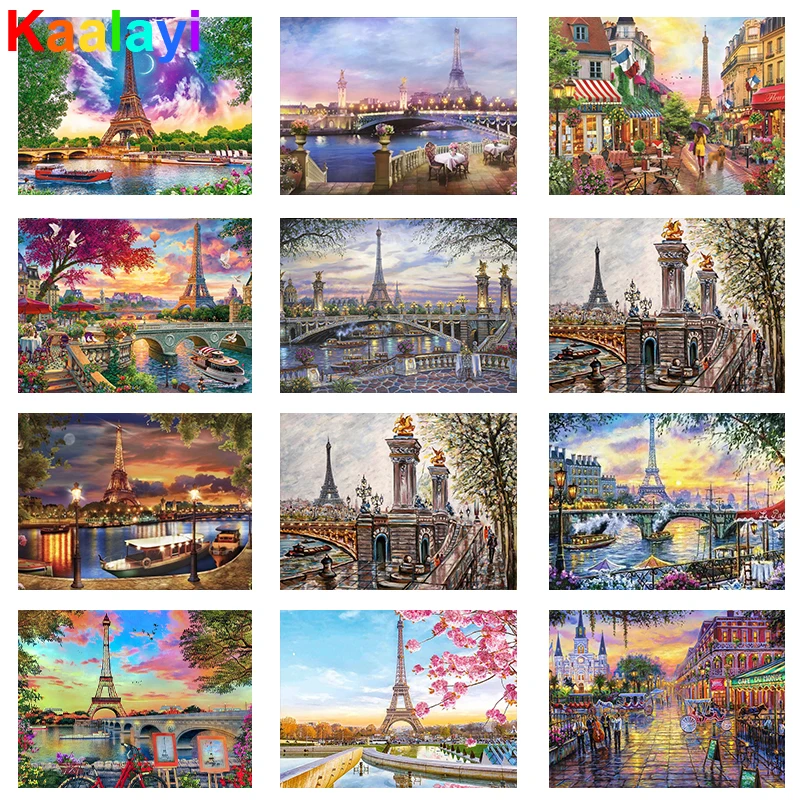 

Алмазная 5D картина «сделай сам», пейзаж, город, полная Алмазная мозаика, живописный Париж, наборы для вышивки крестиком, искусство, стразы, д...