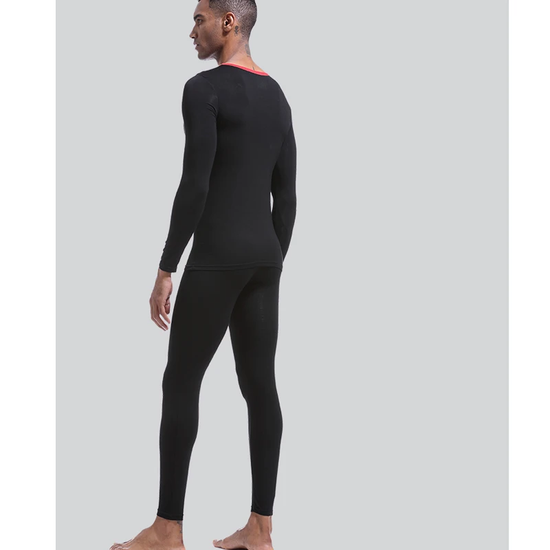 

Men's Thermal Underwear Set Modal Quality Male Close Fitting and High Elastic Bottoming Long Sleeve Top and Pants