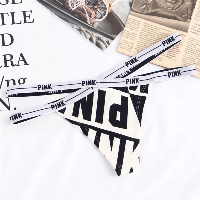 PINK Sexy Women Underwear Letter Sport Thongs G-string Seamless High Waist Yoga Tangas Famale String Lady Inimates | Спорт и