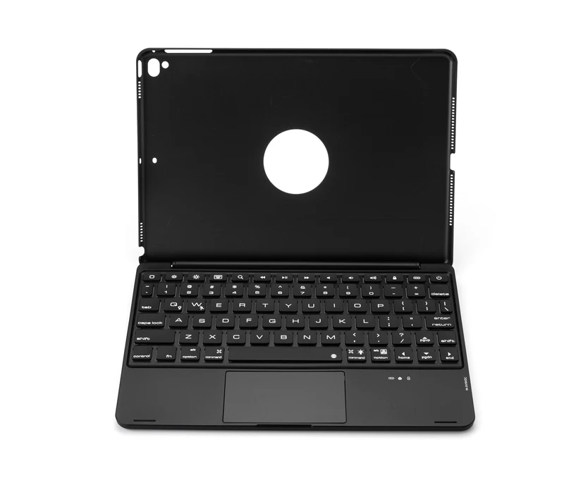 [Новинка] 4,0 чехол с bluetooth клавиатурой и сенсорной панелью мыши для нового iPad 9,", алюминиевый корпус+ 7 цветов подсветки+ умный режим сна/пробуждения