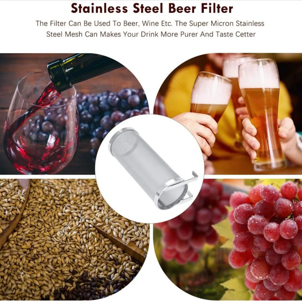 

1* Stainless Steel Beer Strainer With Hook Beer Brewing Hop Spider Mesh Filter 100% Brand New And High Quality