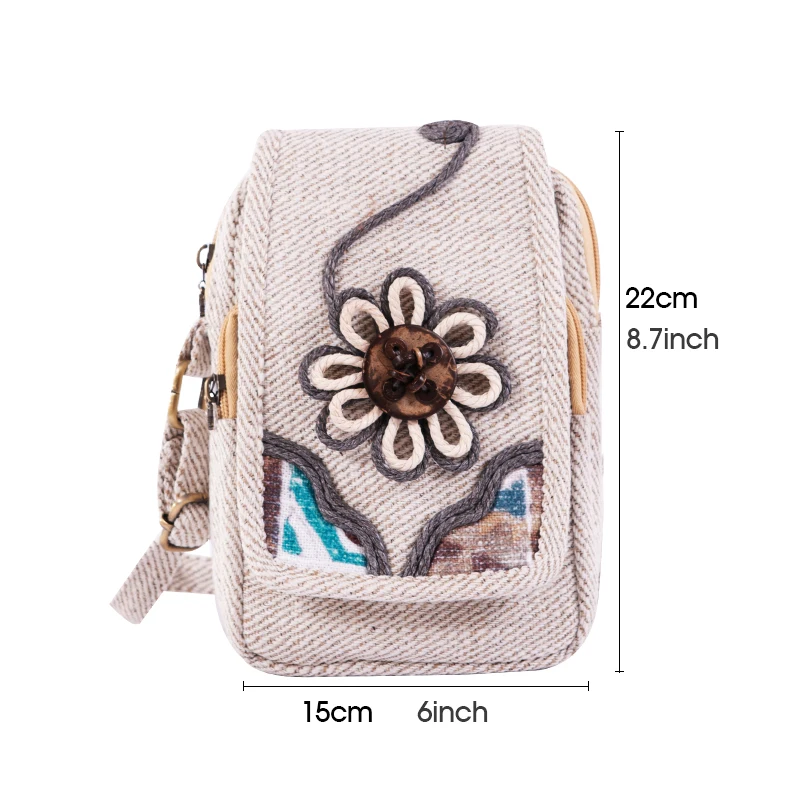 

Women Shoulder Bag Handmade Weave Flower Bohemia Ethnic Style Teenger Girl Shopper Multiple Pockets Coin Purse Messenger Bag