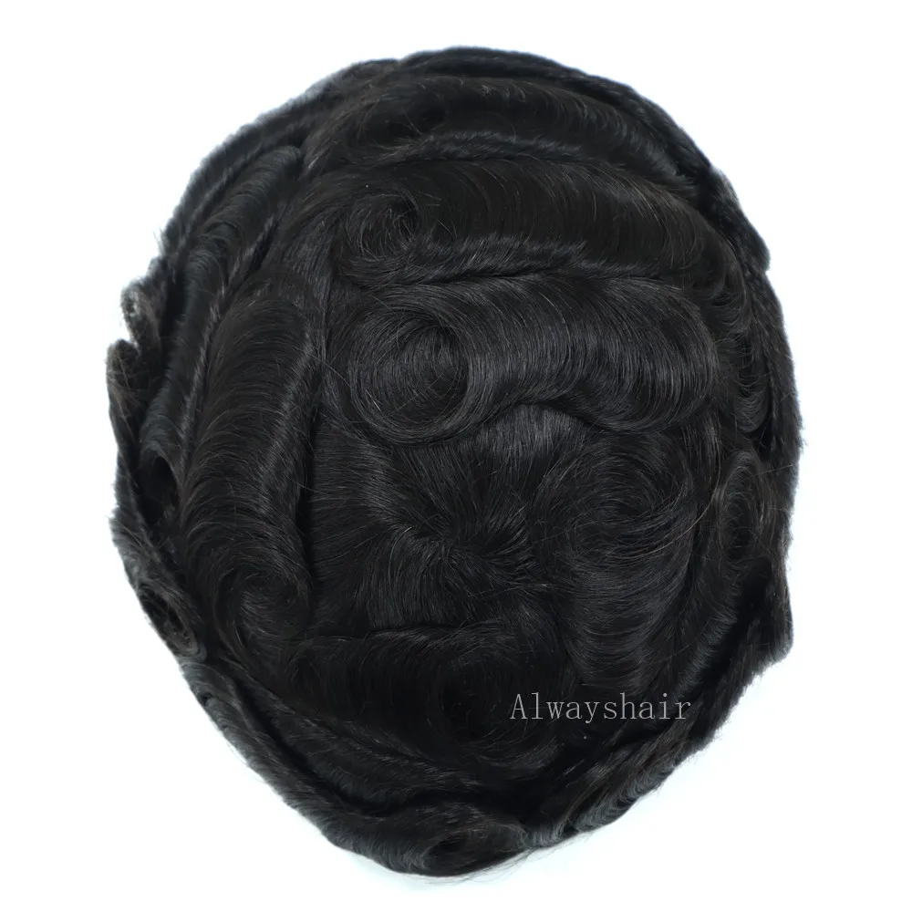 Duro Mono R - New Durable Men Toupee Fine Base Wig Multiple Size Color #1B Hair Patch for | Шиньоны и парики