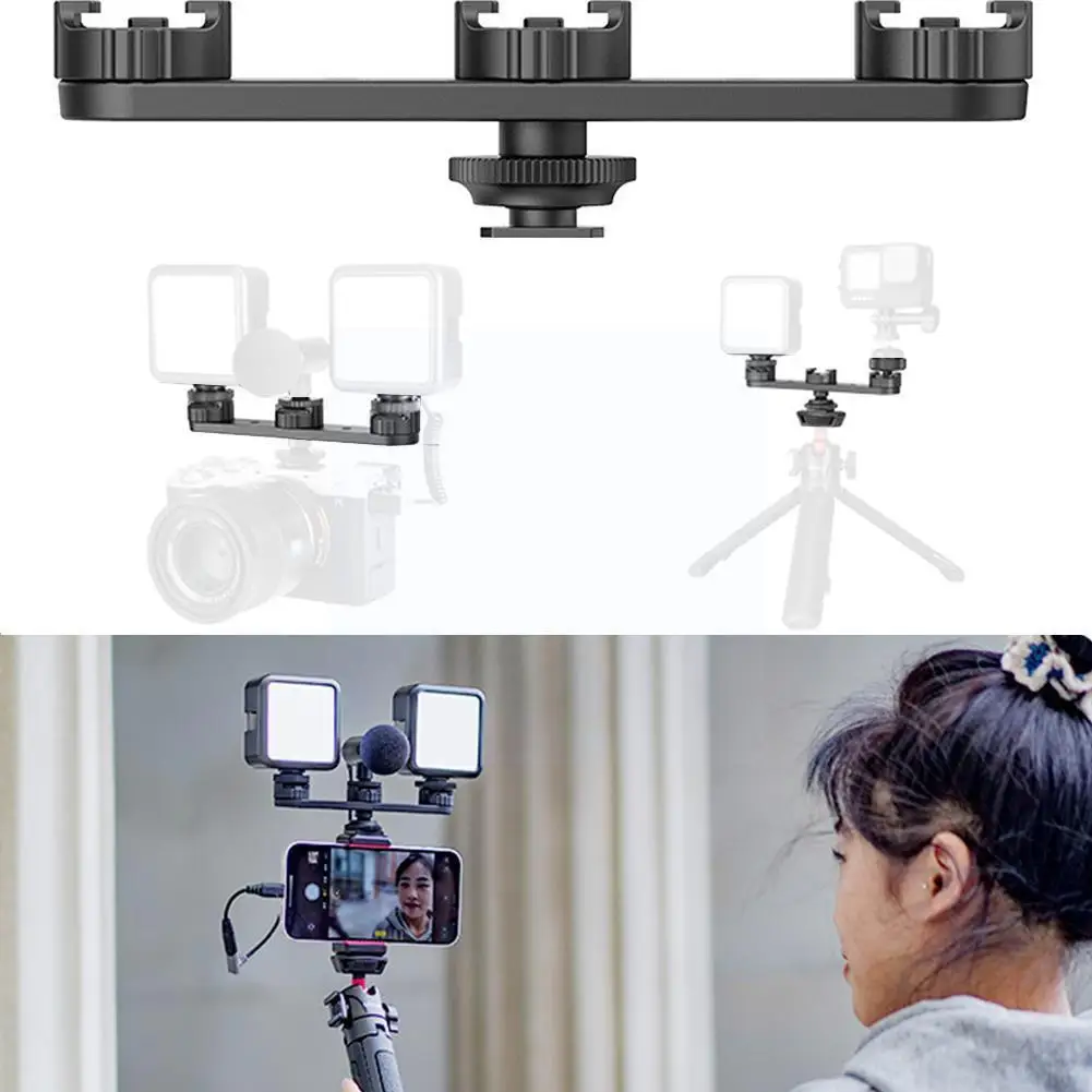 

ABS Camera Bracket Mount Holder Expansion Bracket With For Vlog Shoe Broadcast Cold Online 3 Seats Video Live Suitable B8M6