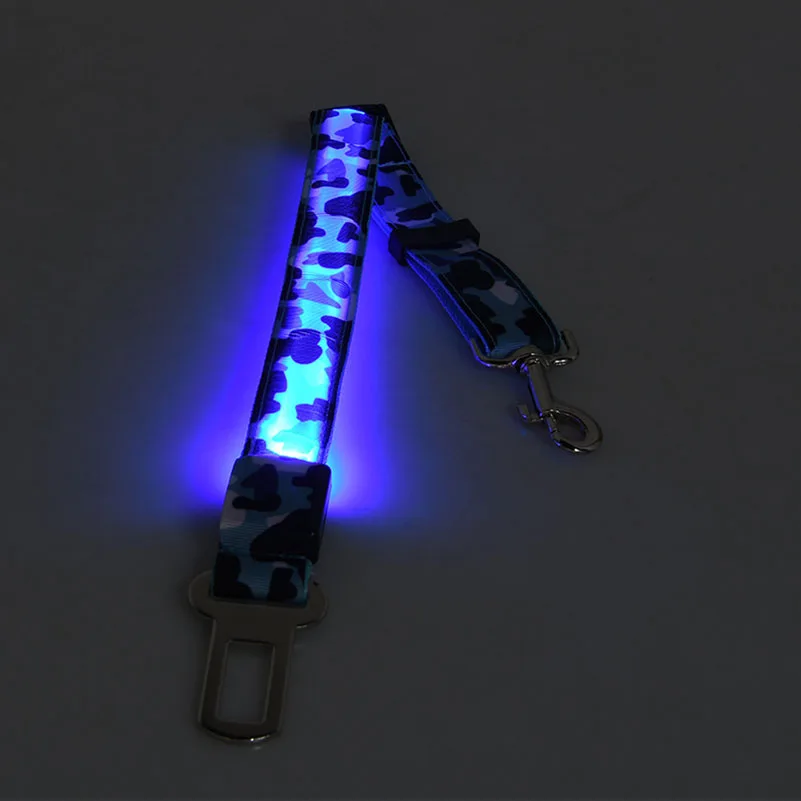 Free Shipping Luxury Pet Dog Prdocuts Camouflage Car Safety Rope Led Strip Leashes Tranction Goods | Дом и сад