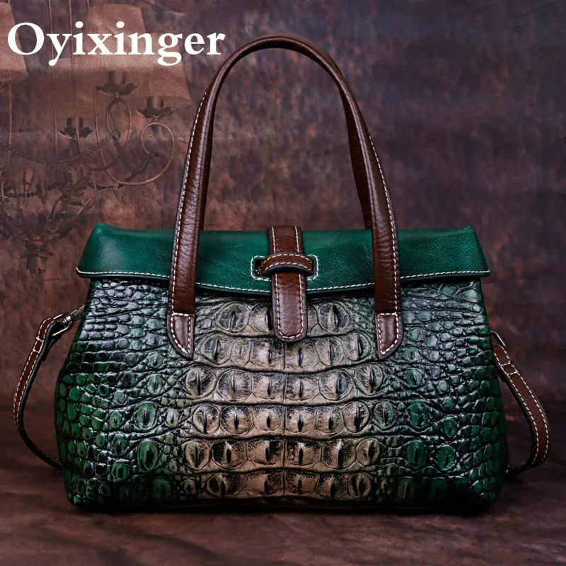 

Handmade Ladies Hand Bags Genuine Leather Women Shoulder Bag Alligator Personalized Woman Luxury Handbags Female Torebki Damskie