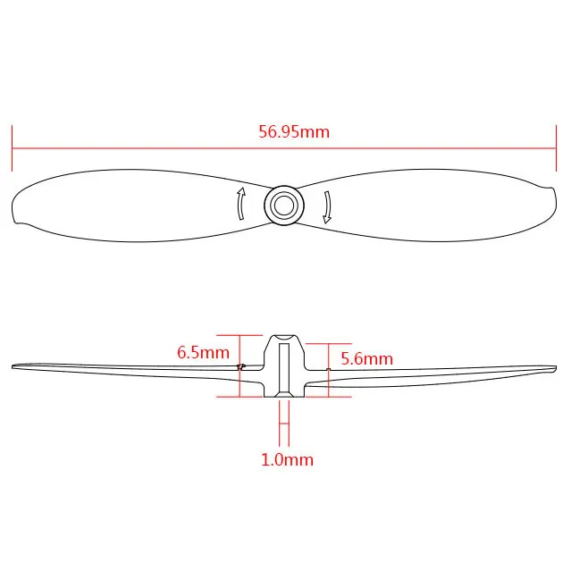LDARC 10 Пар 56 мм 1 0 отверстие 2 лезвие пропеллер смешанный цвет для DIY RC FPV гоночный