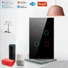 Умный сенсорный выключатель 122021 Gang TUYA Wi-Fi + 34 МГц, настенная кнопка светильник для Alexa и Google Home, розовый, серый, белый, черный, новинка 433