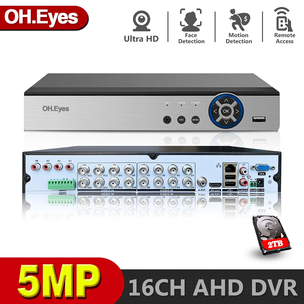 

4CH /8CH /16CH AHD Security CCTV DVR H.264 5MP/4MP AHD CVI TVI Analog IP Camera5 5MP 4.0MP Hybrid Video Recorder HD Video Output