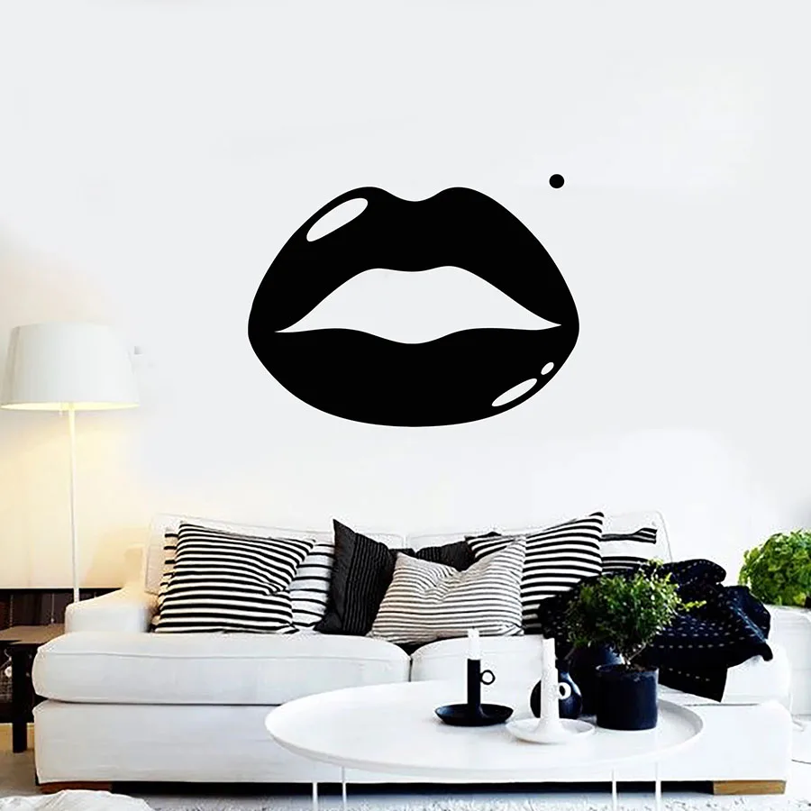Wall Decal Full Sexy Lips Lady Bedroom Girl Fashion Mole Beauty Salon Makeup Room Interior Decor Vinyl Glass Sticker Mural C054 | Дом и сад