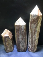 madagascar natural stone quartz crystal reiki energy magic wand ocean fossil jasper square tip healing wand