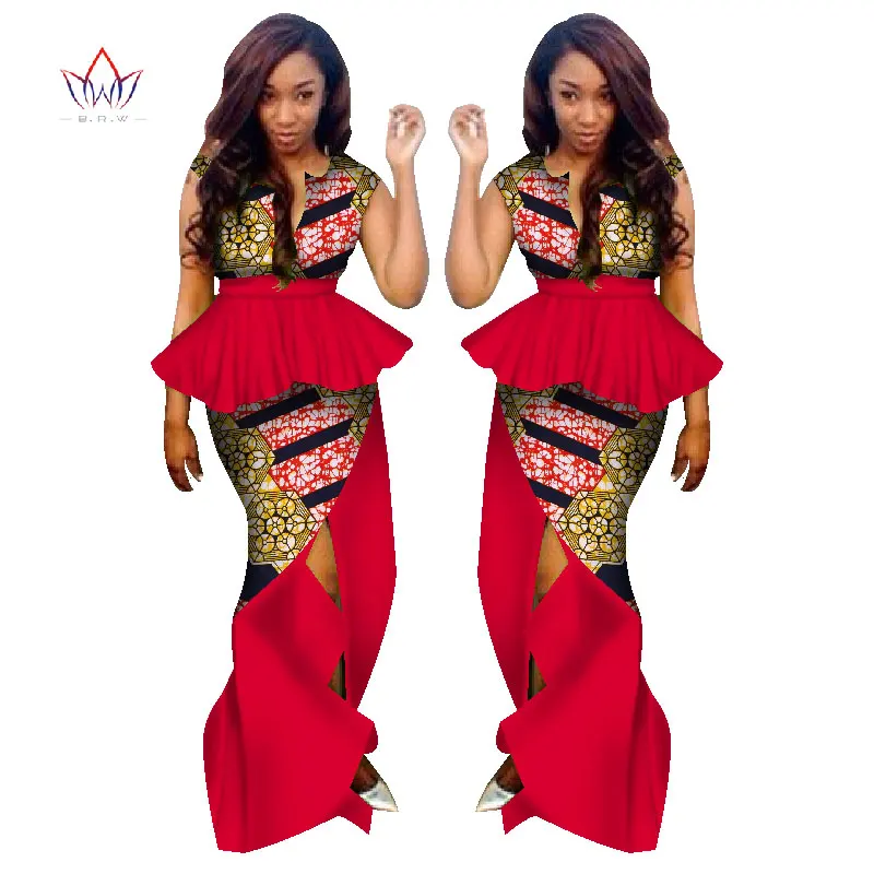 BRW традиционная африканская одежда для женщин комплект из 2 предметов с юбкой в
