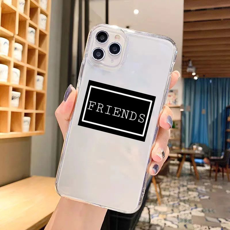 Забавный прозрачный мягкий чехол GYKZ с надписью Best Friends для iPhone 13 12 Pro Max SE2 11 XR X XS 7 8 6