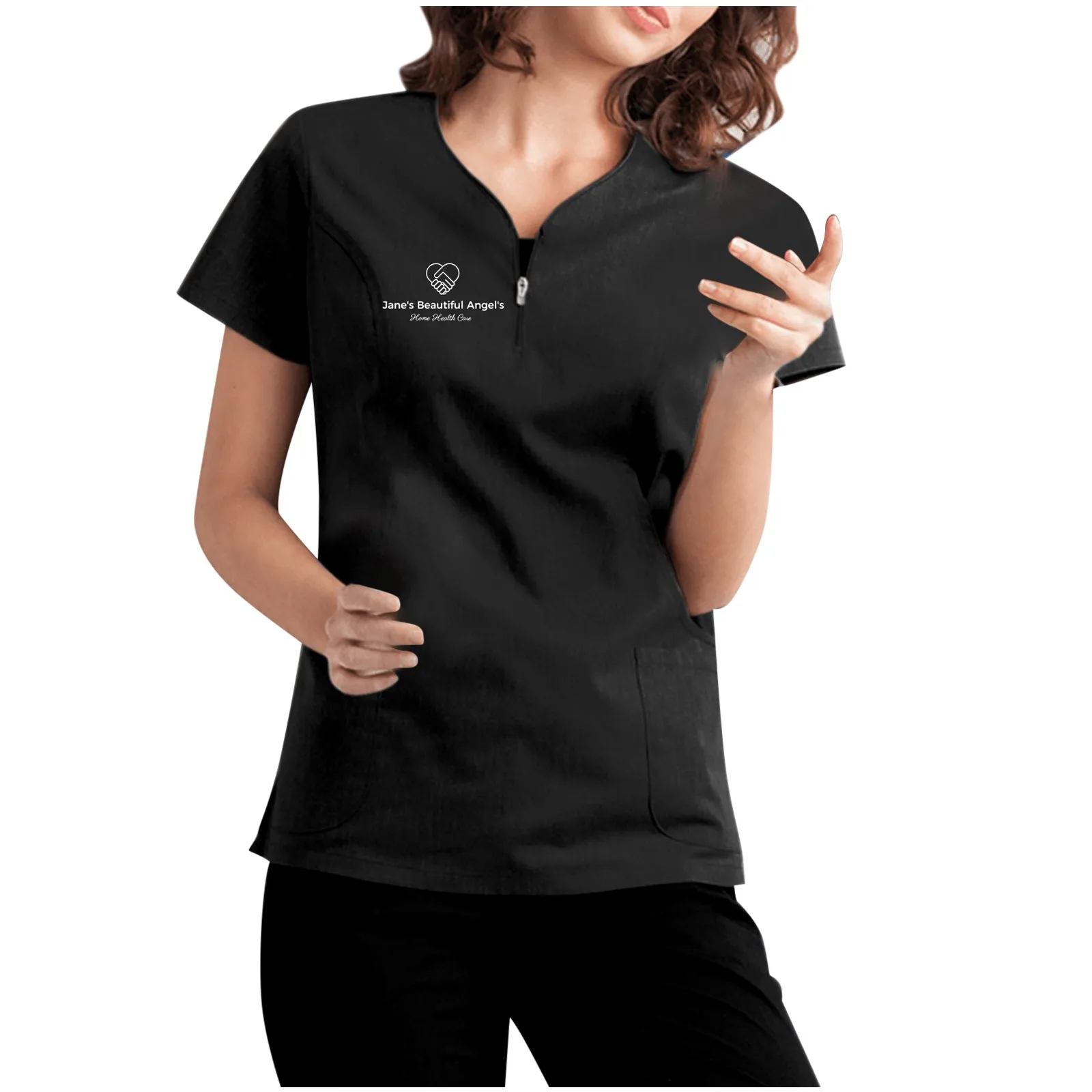 Однотонные скрабы для кормления униформа женщин с коротким рукавом V-образным