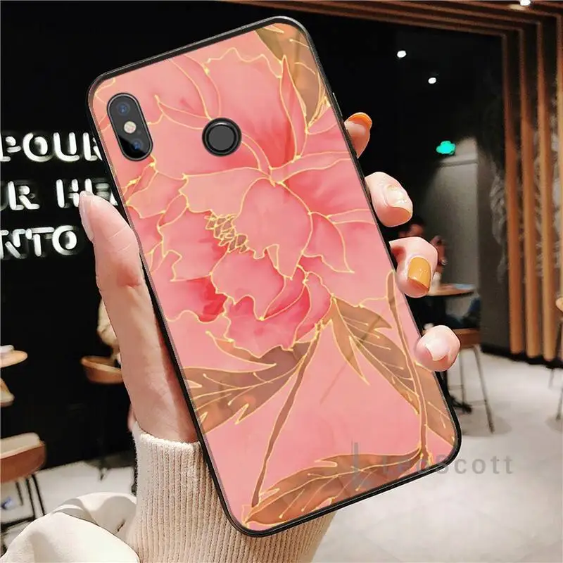Beautiful Flower Leaf Phone Case For Xiaomi Redmi Note 4 4x 5 6 7 8 pro S2 PLUS 6A PRO cover funda shell coque | Мобильные телефоны