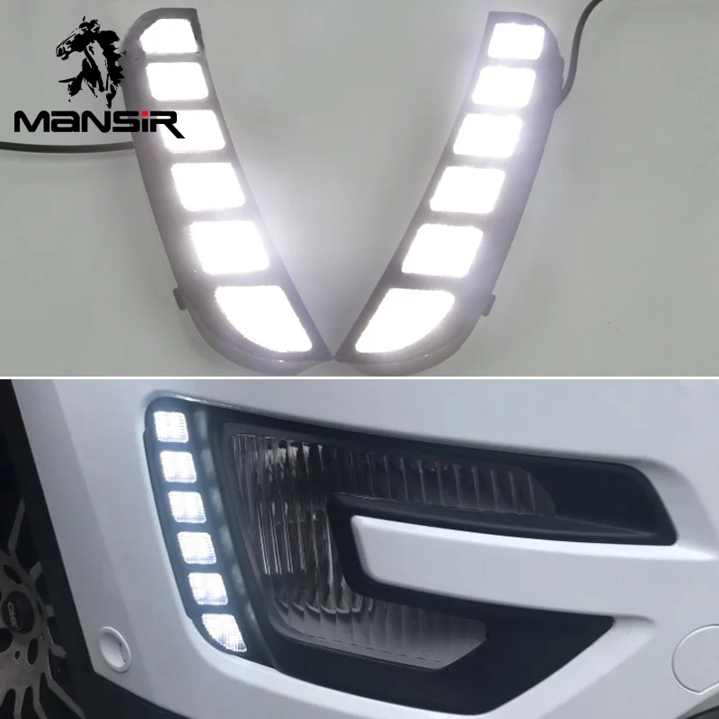 

12V LED Daytime Running Light Daylight Car DRL For Ford Explorer 2016 2017 Turn Signal Auto parts headlights headlamp Foglamps