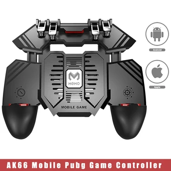 Universal Pubg Game Controller AK66 For Mobile Phone Six Finger Shooter Trigger Fire Button Controller Joystick Metal Joypad New 1