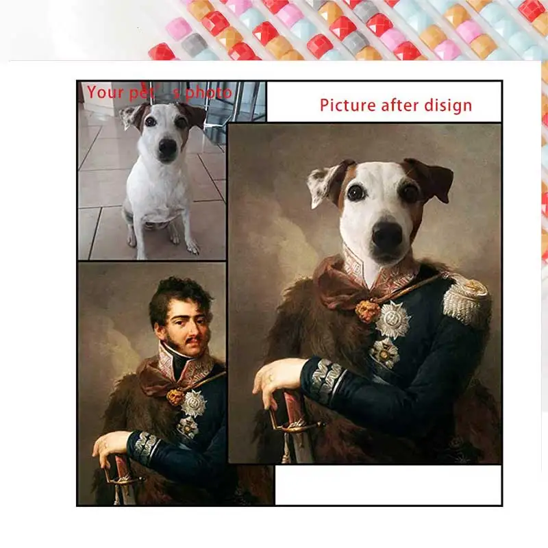 

Diamond Painting Custom Pets Photo Square Diamond Round Diamond Decoration Customizable Wall Art Decoration Frameless Style